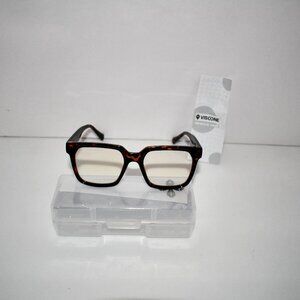 VISOONE Oversized Square Blue Light Blocking Glasses Brown NWT
